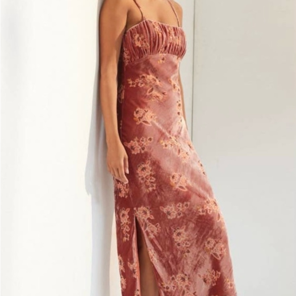 Anthropologie Floral Velvet Dress